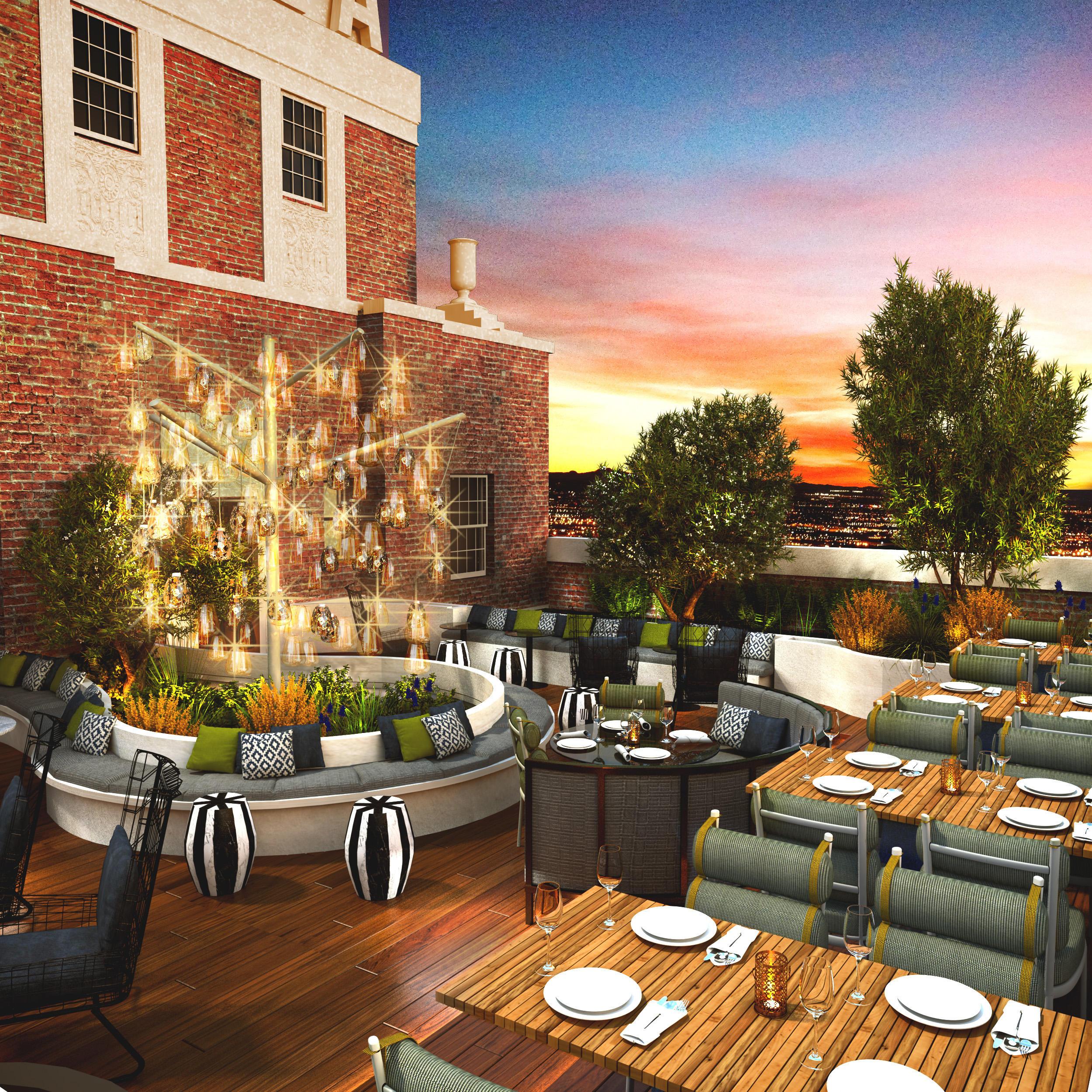 The Plaza Hotel Pioneer Park El Paso Exterior foto The rooftop bar at the Hotel Commonwealth